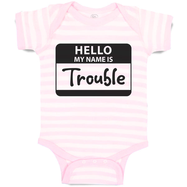 Baby Clothes Hello My Name Is Trouble Baby Bodysuits Boy & Girl Cotton