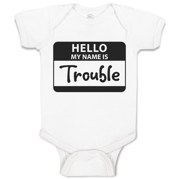 Baby Clothes Hello My Name Is Trouble Baby Bodysuits Boy & Girl Cotton