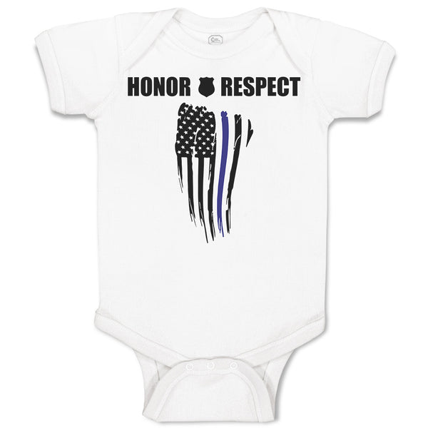 Baby Clothes Honor Respect An Police Flag Baby Bodysuits Boy & Girl Cotton