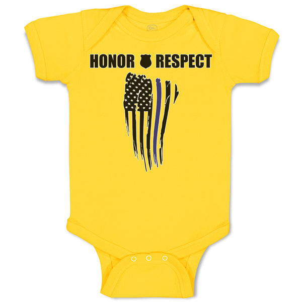 Baby Clothes Honor Respect An Police Flag Baby Bodysuits Boy & Girl Cotton