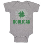 Baby Clothes Hooligan with Irish Shamrock Leaf Baby Bodysuits Boy & Girl Cotton