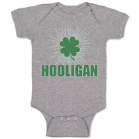 Baby Clothes Hooligan with Irish Shamrock Leaf Baby Bodysuits Boy & Girl Cotton