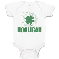 Baby Clothes Hooligan with Irish Shamrock Leaf Baby Bodysuits Boy & Girl Cotton