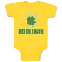 Baby Clothes Hooligan with Irish Shamrock Leaf Baby Bodysuits Boy & Girl Cotton