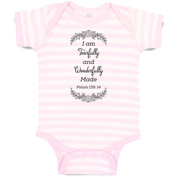 Baby Clothes I Am Fearfully and Wonderfully Made Pslam 139:14 Baby Bodysuits