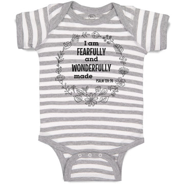 Baby Clothes I Am Fearfully and Wonderfully Made Pslam 139:14 Baby Bodysuits