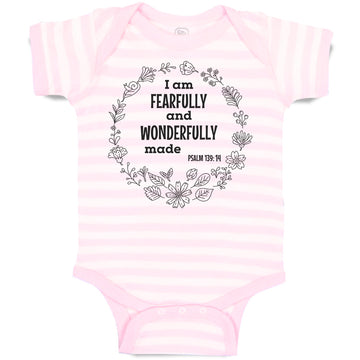 Baby Clothes I Am Fearfully and Wonderfully Made Pslam 139:14 Baby Bodysuits