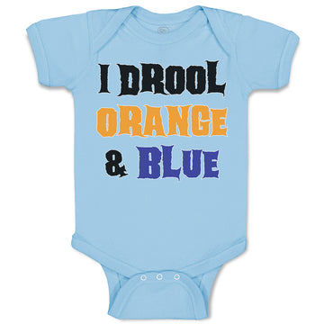 Baby Clothes I Drool Orange & Blue Baby Bodysuits Boy & Girl Cotton