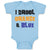 Baby Clothes I Drool Orange & Blue Baby Bodysuits Boy & Girl Cotton