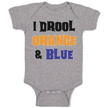 Baby Clothes I Drool Orange & Blue Baby Bodysuits Boy & Girl Cotton
