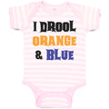 Baby Clothes I Drool Orange & Blue Baby Bodysuits Boy & Girl Cotton