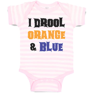 Baby Clothes I Drool Orange & Blue Baby Bodysuits Boy & Girl Cotton