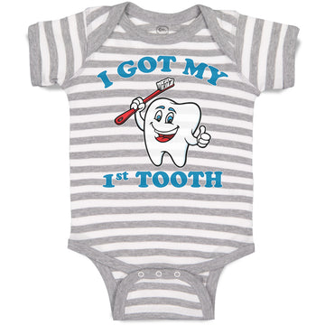 Baby Clothes I Got My 1St Tooth Baby Bodysuits Boy & Girl Newborn Clothes Cotton