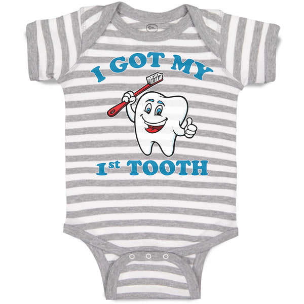 Baby Clothes I Got My 1St Tooth Baby Bodysuits Boy & Girl Newborn Clothes Cotton