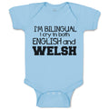 Baby Clothes I'M Bilingual I Cry in Both English Welsh Baby Bodysuits Cotton