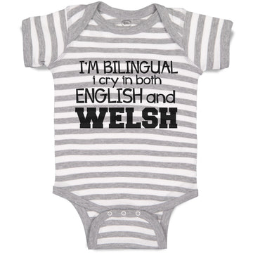 Baby Clothes I'M Bilingual I Cry in Both English Welsh Baby Bodysuits Cotton