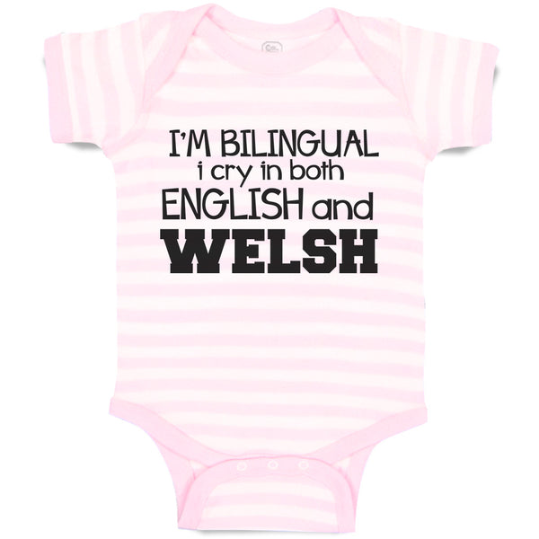 Baby Clothes I'M Bilingual I Cry in Both English Welsh Baby Bodysuits Cotton