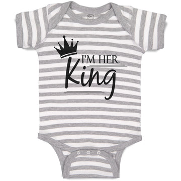 Baby Clothes I'M Her King Baby Bodysuits Boy & Girl Newborn Clothes Cotton