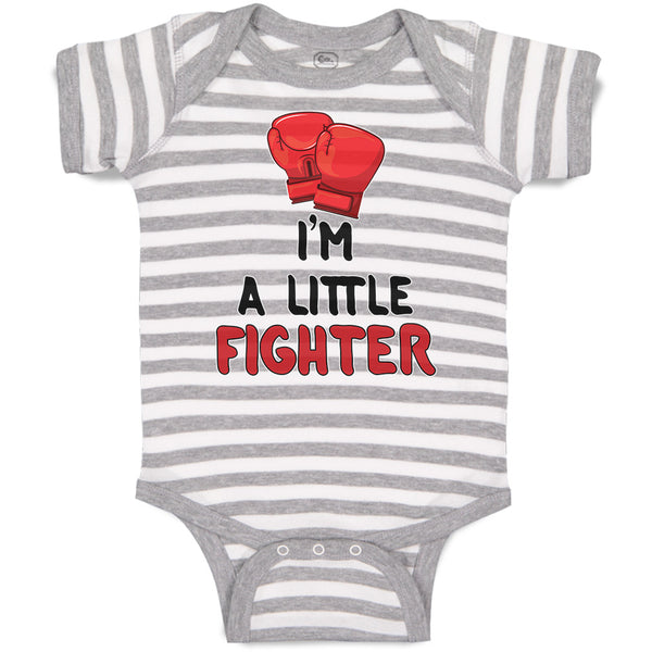 Baby Clothes I'M A Little Fighter Sport Boxing Gloves 1 Baby Bodysuits Cotton