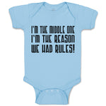 Baby Clothes I'M The Middle 1 I'M The Reason We Had Rules! Baby Bodysuits Cotton