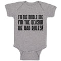Baby Clothes I'M The Middle 1 I'M The Reason We Had Rules! Baby Bodysuits Cotton