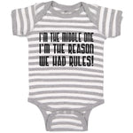 Baby Clothes I'M The Middle 1 I'M The Reason We Had Rules! Baby Bodysuits Cotton