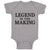 Baby Clothes Legend in The Making Baby Bodysuits Boy & Girl Cotton