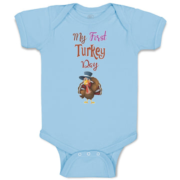 Baby Clothes My First Turkey Day Baby Bodysuits Boy & Girl Cotton