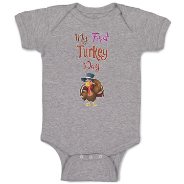Baby Clothes My First Turkey Day Baby Bodysuits Boy & Girl Cotton
