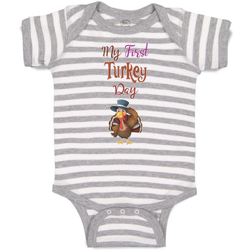 Baby Clothes My First Turkey Day Baby Bodysuits Boy & Girl Cotton