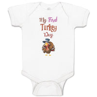 Baby Clothes My First Turkey Day Baby Bodysuits Boy & Girl Cotton