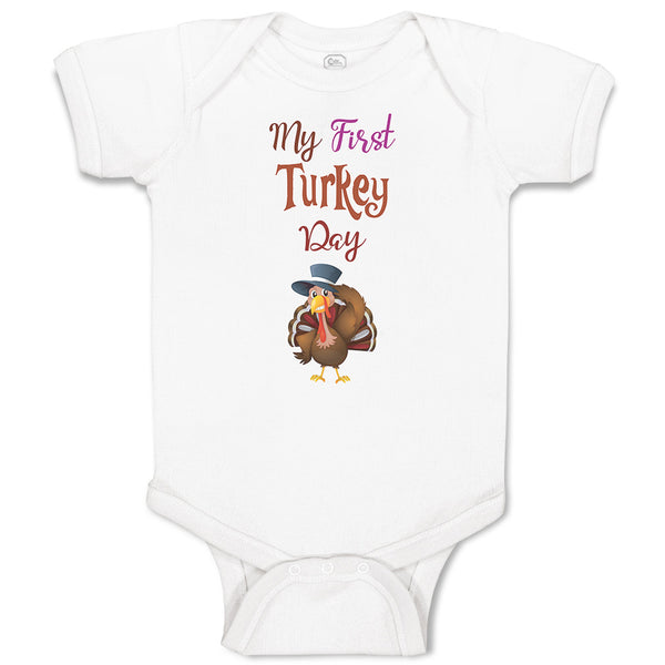 Baby Clothes My First Turkey Day Baby Bodysuits Boy & Girl Cotton