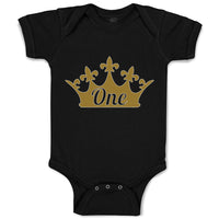 Baby Clothes Birthday 1 Number Name and with Golden Crown Baby Bodysuits Cotton