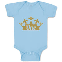 Baby Clothes Birthday 1 Number Name and with Golden Crown Baby Bodysuits Cotton