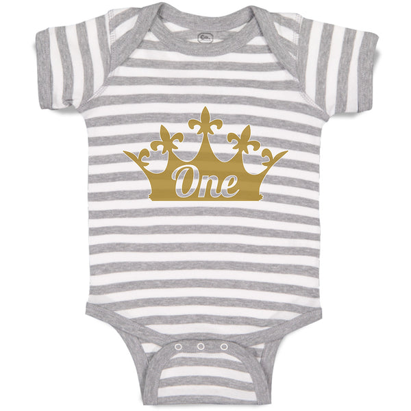 Baby Clothes Birthday 1 Number Name and with Golden Crown Baby Bodysuits Cotton