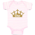 Baby Clothes Birthday 1 Number Name and with Golden Crown Baby Bodysuits Cotton