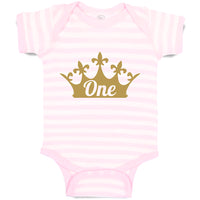 Baby Clothes Birthday 1 Number Name and with Golden Crown Baby Bodysuits Cotton