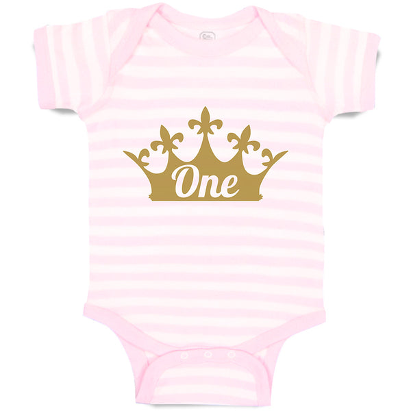 Baby Clothes Birthday 1 Number Name and with Golden Crown Baby Bodysuits Cotton