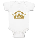 Baby Clothes Birthday 1 Number Name and with Golden Crown Baby Bodysuits Cotton