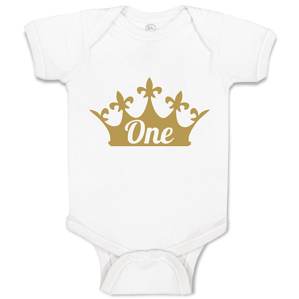 Baby Clothes Birthday 1 Number Name and with Golden Crown Baby Bodysuits Cotton