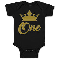 Baby Clothes Age 1 and Number Name with Gold Crown Baby Bodysuits Cotton