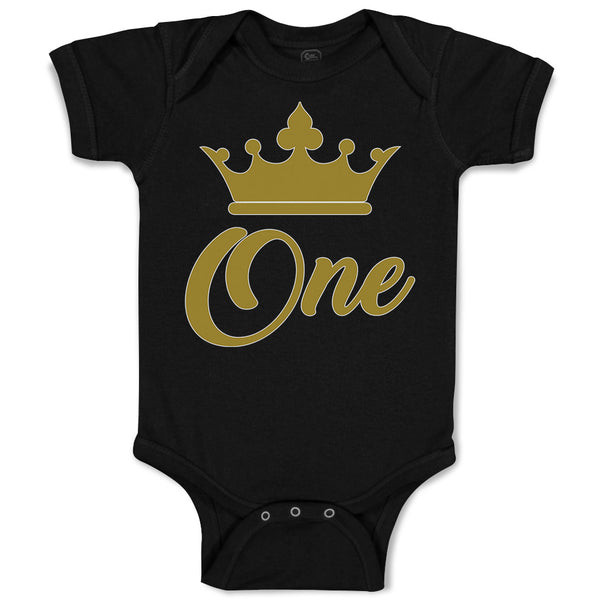 Baby Clothes Age 1 and Number Name with Gold Crown Baby Bodysuits Cotton