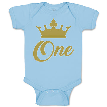 Baby Clothes Age 1 and Number Name with Gold Crown Baby Bodysuits Cotton