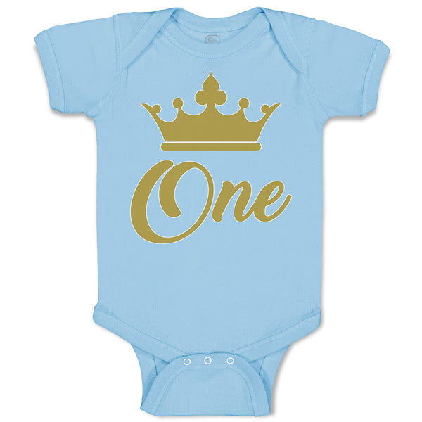 Baby Clothes Age 1 and Number Name with Gold Crown Baby Bodysuits Cotton