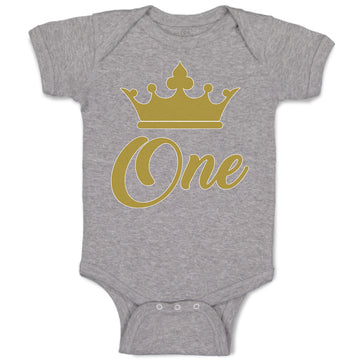 Baby Clothes Age 1 and Number Name with Gold Crown Baby Bodysuits Cotton