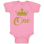 Baby Clothes Age 1 and Number Name with Gold Crown Baby Bodysuits Cotton