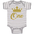 Baby Clothes Age 1 and Number Name with Gold Crown Baby Bodysuits Cotton