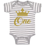 Baby Clothes Age 1 and Number Name with Gold Crown Baby Bodysuits Cotton