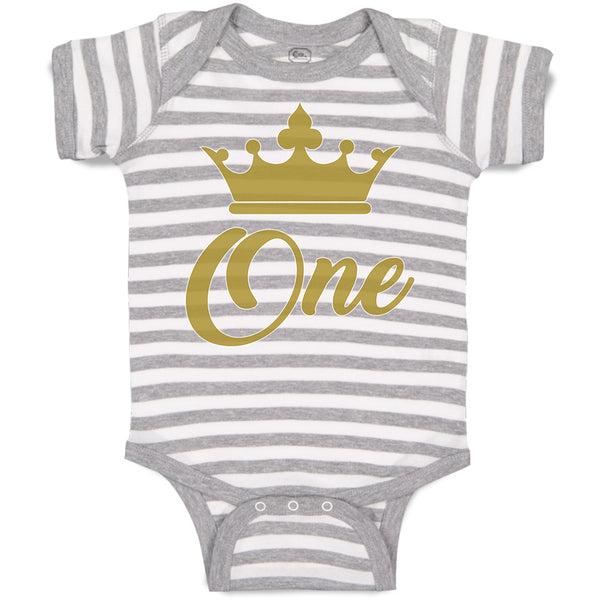 Baby Clothes Age 1 and Number Name with Gold Crown Baby Bodysuits Cotton