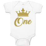 Baby Clothes Age 1 and Number Name with Gold Crown Baby Bodysuits Cotton